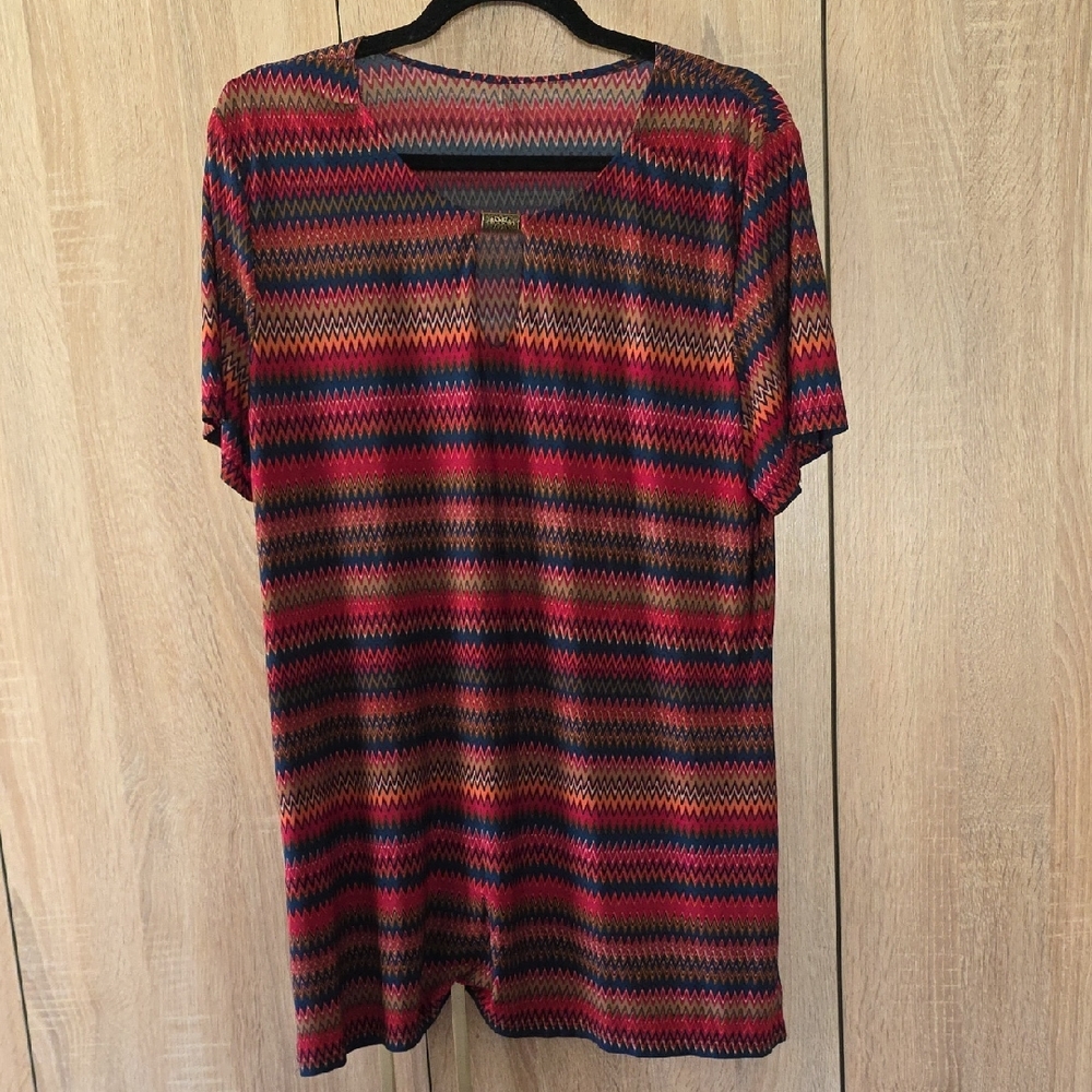 Colorful Striped Short Sleeve Dress